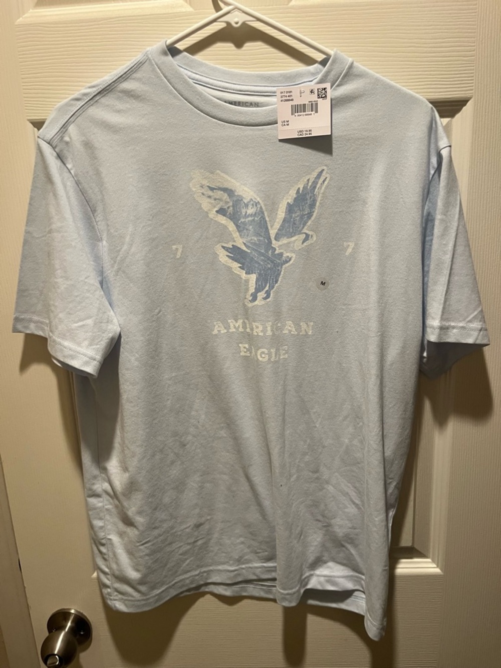 American Eagle Outfitters Pale Blue Eagle Graphic Tee